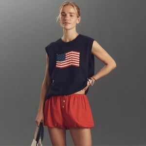 Anthropologie Porridge Crew-Neck Flag Icon Sweater Vest